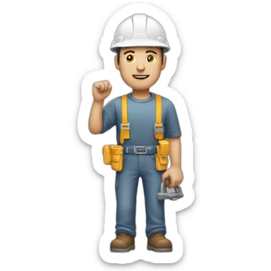 homme entrain de faire du béton sticker