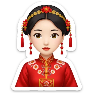chinese woman with traditional dress sticker