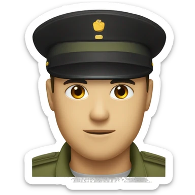 a black Military cap sticker