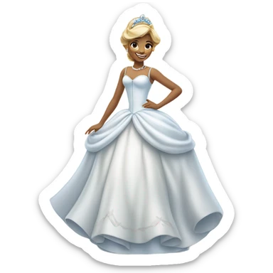 white full body cinderella sticker