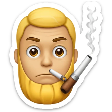 Emoji smoking crack pipe sticker