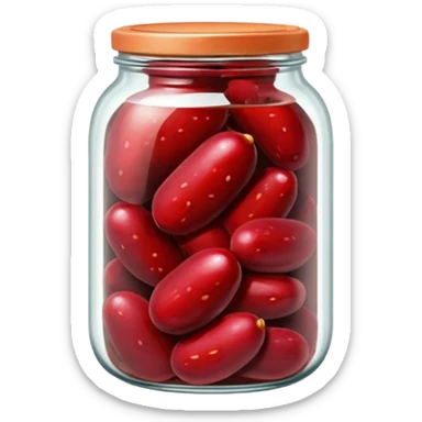 Jar of red pickles sticker