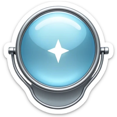 Un espejo con un brillo hipnótico en el centro de un espacio oscuro). sticker