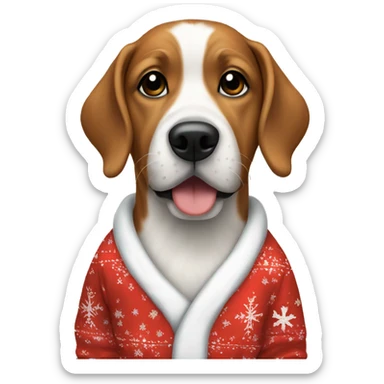 Dog wearing Christmas pjs sticker