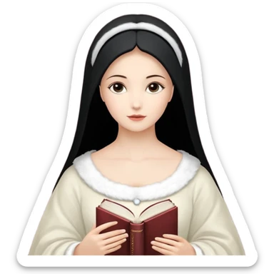 Девушка белокожая на беговой дорожке, с длинными светло-лиловыми волосами, в черном топе, в серых спортивных штанах, с черными ресницами sticker