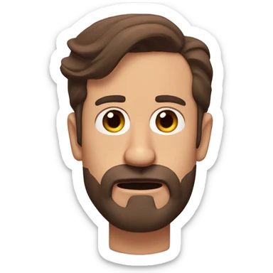 Ted lasso head frown brown hair beard sticker