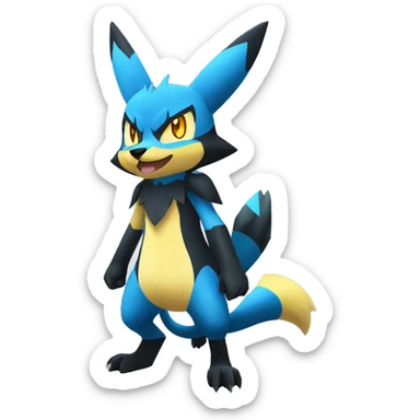 Lucario-Zeraora full body sticker