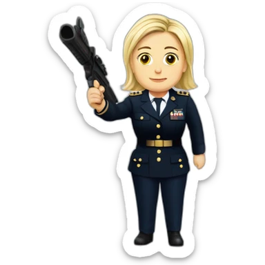 Marine le pen serre la main à un noir sticker