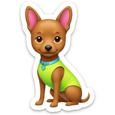 DOG wearring neon fashion dress sticker