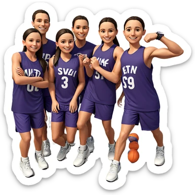 smiling group of sporty friends sticker