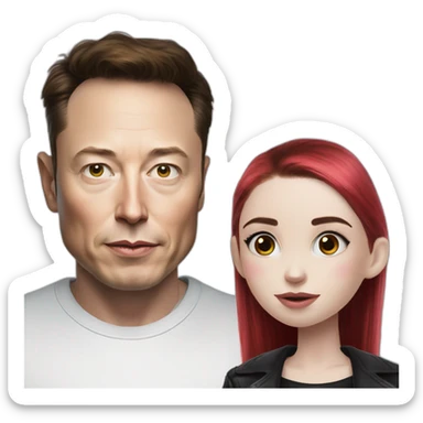Elon musk and grimes sticker