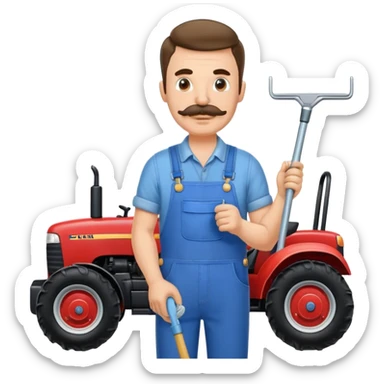 Mops in tractor say: здорова бляде sticker