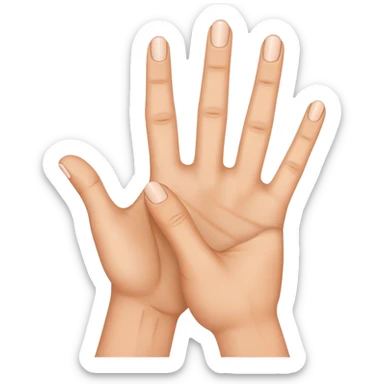 five finger hand holding four fingers up sticker