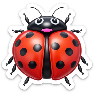   jeff koons style inflatable ladybug art sticker