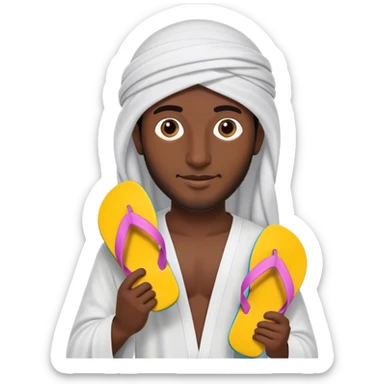 Un homme arabe qui veut frapper avec une claquettes à la main  sticker