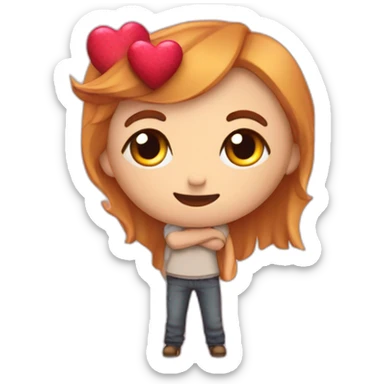 Corazón dividido en tres partes y se llame mis tres amores sticker