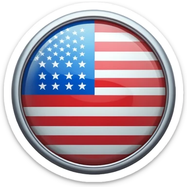 A Circle Shield With American Flag Printed On It sticker