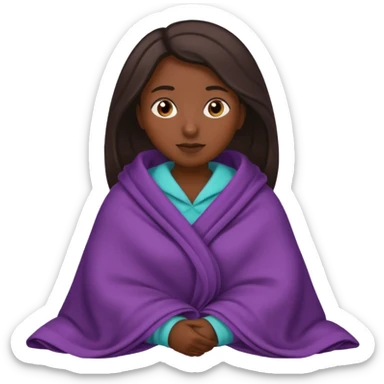 dark skin woman with tucked blanket sticker