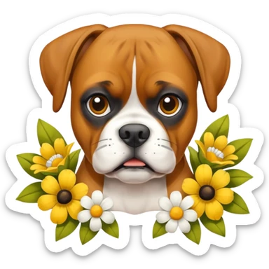 Boxer dog named daisy like the flowers  sticker
