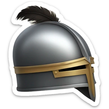 knight helmet with feathers sticker