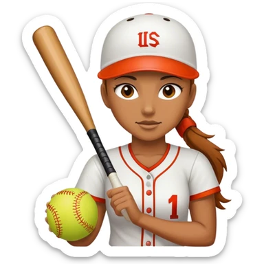 Softball player sticker