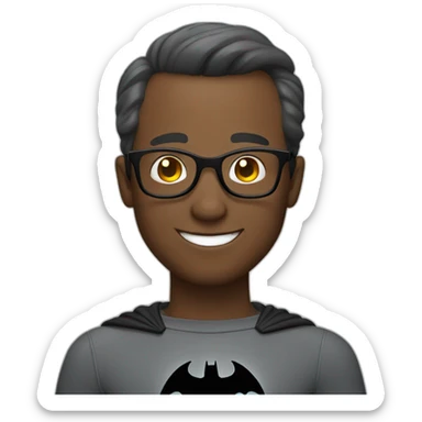 smiling batman wearing glasses sticker