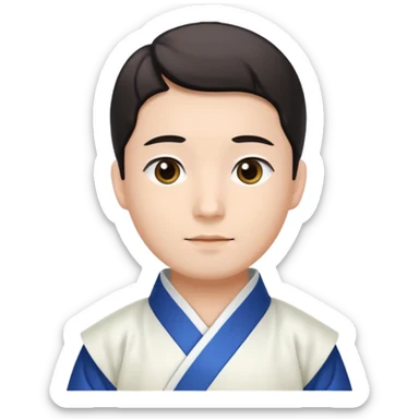 man in white hanbok sticker