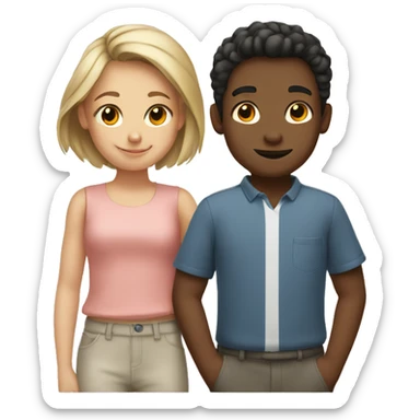 1 girl and 2 boys sticker