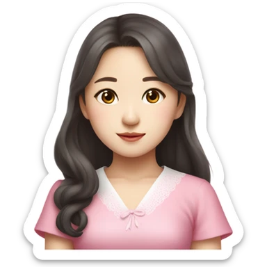 Wonyoung asian kpop cute girl wearing pink dress  sticker