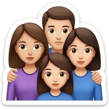 2 girls 1 guy brunettes  sticker