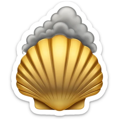Gold shell with smoke coming out  sticker