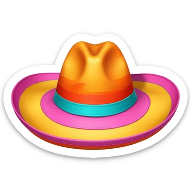 mexican hatwith happy colours (orange, yellow, pink, turquoise) sticker