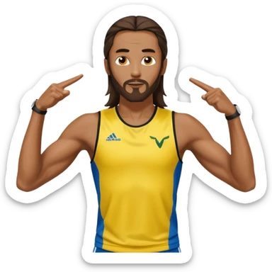 jesus in adidas clothes looking cool doing Usain bolt's move sticker