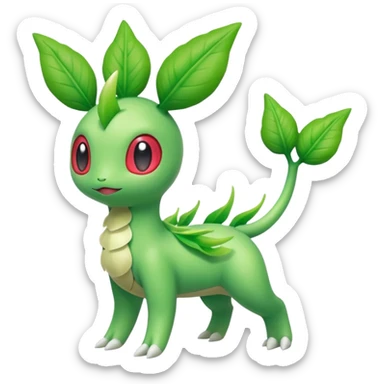 Celebi-Flygon-Shaymin-Chikorita-fusion (full body) sticker