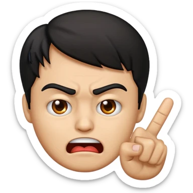 Angry emoji with middle finger  sticker