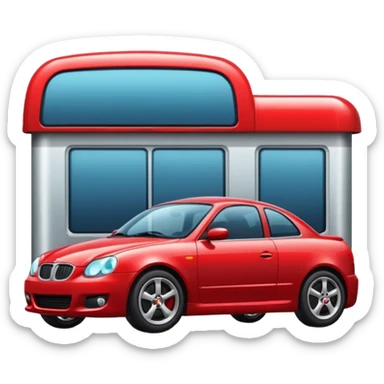 car parked beside the sidewalk sticker