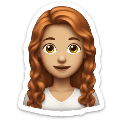  long haired girl with orangey brown hair smirking sticker