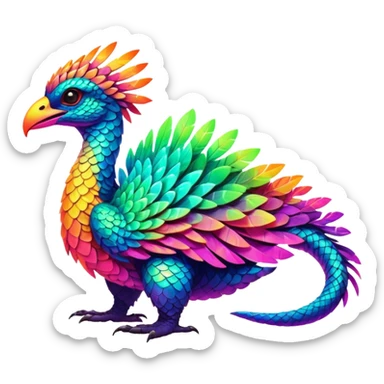 Tropical exotic lush warm-colored neon-colored Fakémon-Trico-creature sticker