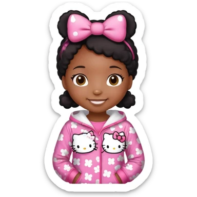 Black girl in hello kitty pajamas sticker