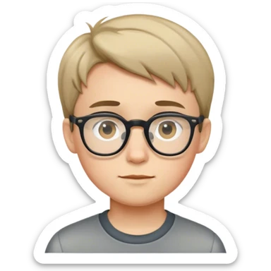 boy with glasses and short hair sticker