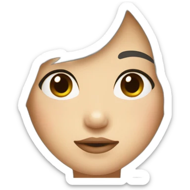 japanese-girl-bob-black-hair-upper-lip-mole-childish sticker