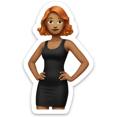 Gingergirl in black tight dress sticker