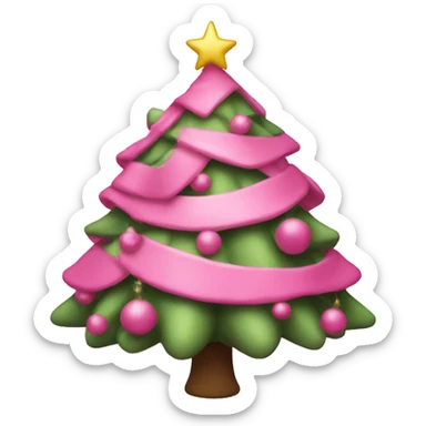 pink christmas tree  sticker