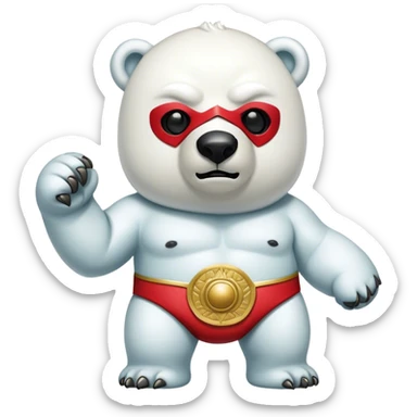 Polar bear wearing a luchador mask sticker