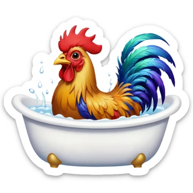 rooster bath sticker