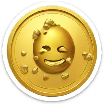 Gold coin with gold pepper inside sticker