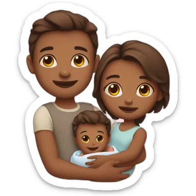 couple with baby sticker