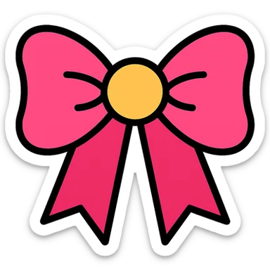 pink gothic bow sticker