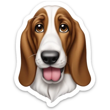 basset hound puppy with tongue out sticker
