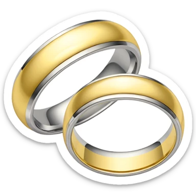 2 wedding bands, bride’s is white gold, grooms is yellow and white gold  sticker